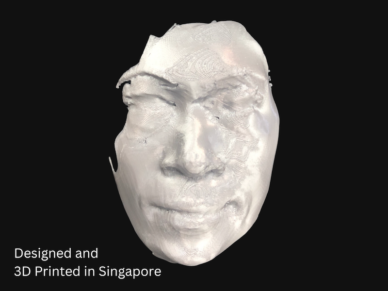 3D scanned face art sculpture available for purchase on online merch store – digitally crafted for modern design collectors and tech-savvy art lovers.